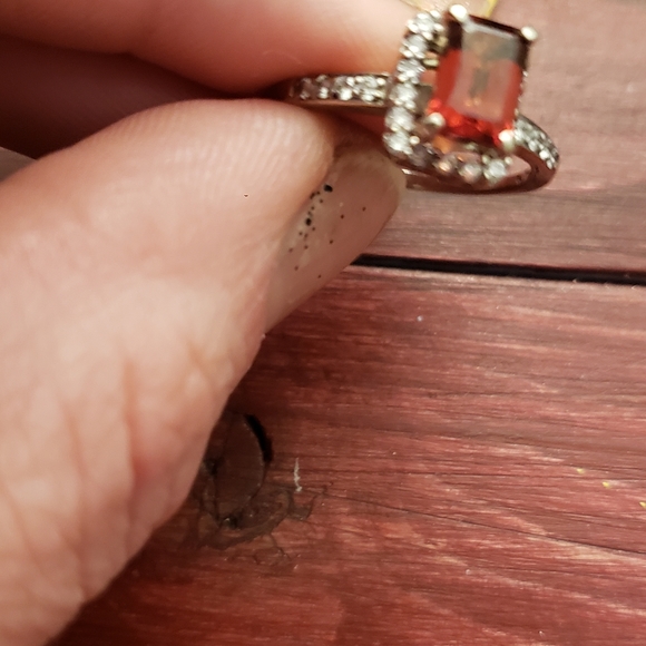 Wedding set garnet with 💎 ♦️ - Picture 7 of 9